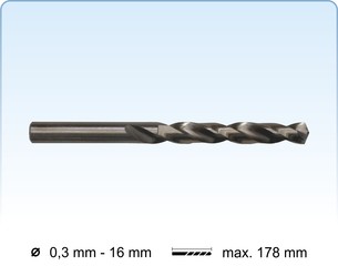 Vybrušované vrtáky kobaltové (HSS-Co 5%), standardní délka, DIN 338